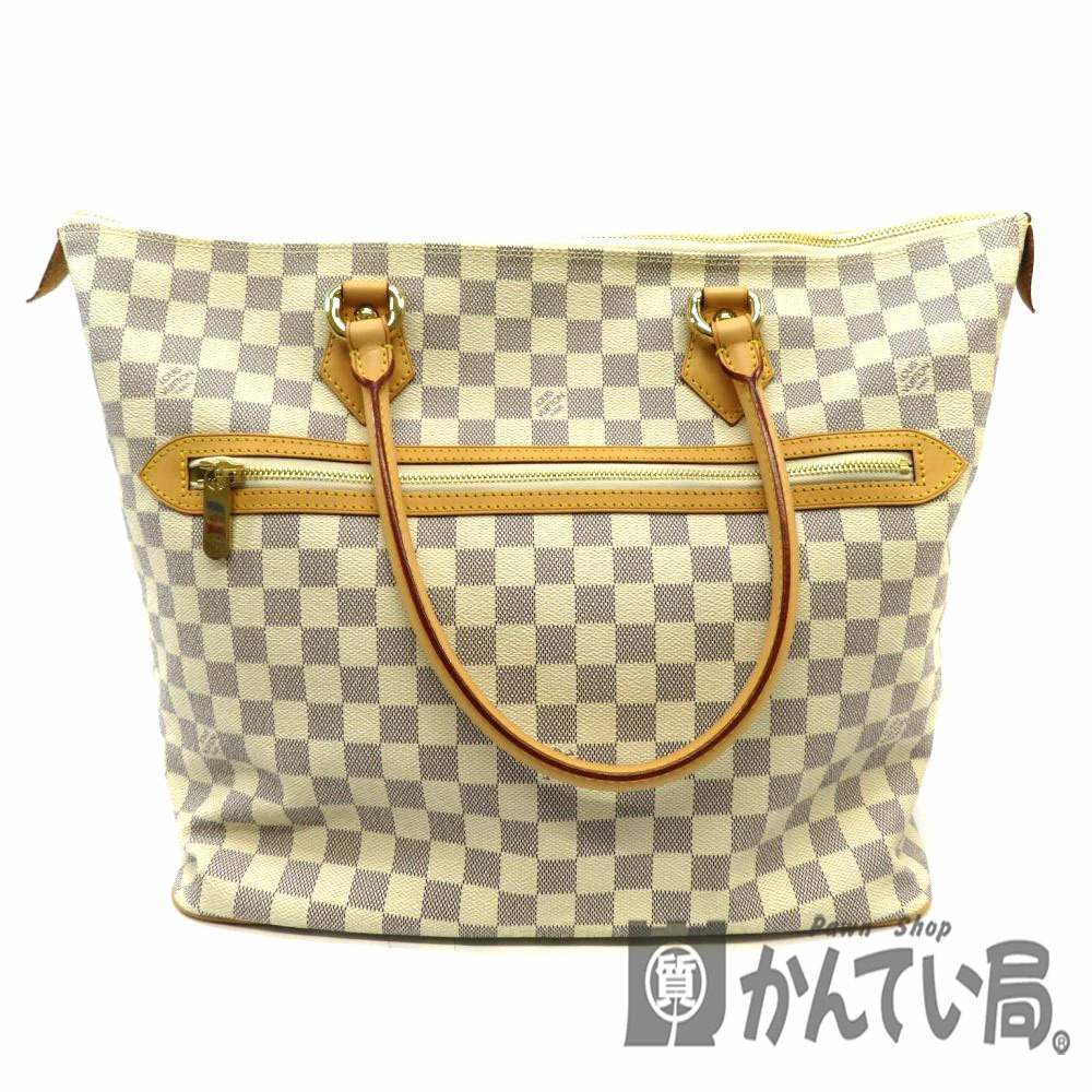 LOUIS VUITTON Saleya Damier Azur White Tote Bag White